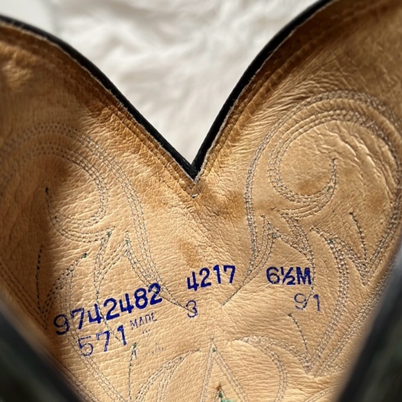 Emerald green real leather Dan Post cowgirl boots, no longer sold and very rare! - Picture 7 of 9